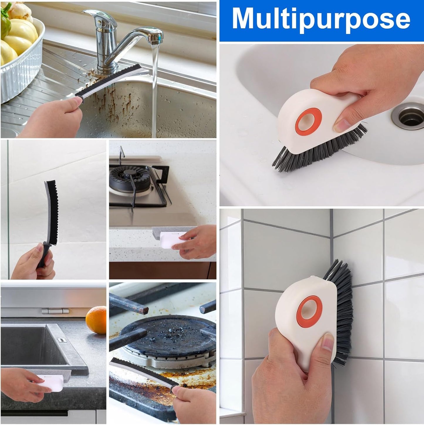 XANGNIER Window Sill Cleaner Tool,10 Pcs Magic Door Window Track Cleaning Tools Kit,Sliding Door Track Cleaner,Groove Crevice Cleaning Brush for Tile Lines/Shutter/Car Vents/Air Conditioner/Keyboard