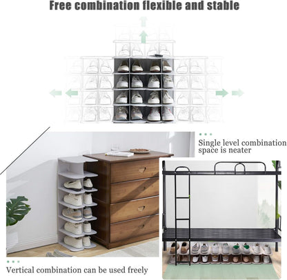 6-Tier Narrow Shoe Rack for Small Entryways, Space-Saving Adjustable Stackable Shelves, Free Standing Shoe Organizer for Closet, Corner, Doorway, Grey