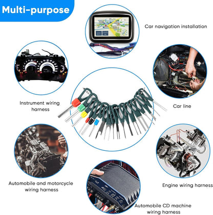 Terminal Pin Removal Tool Kit 82 Pcs Depinning Electrical Connector Pin Extractor Tool Set Wire Terminal Release for Automotive Car Household Devices - Black