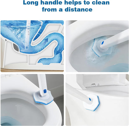 Disposable Toilet Brush with 48 Refills,Cleaning wand,No-Touch Hygienic Cleaning System
