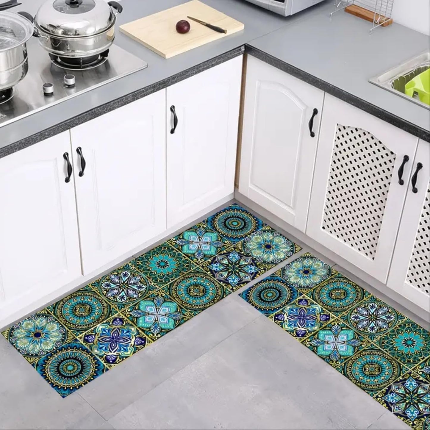 10PCS Peel and Stick Tile Backsplash Stickers, 4"x4" DIY Backsplash Mandala Style Stickers for Kitchen & Bathroom, Self-Adhesive Removable Waterproof Tile Decals for Home Decor