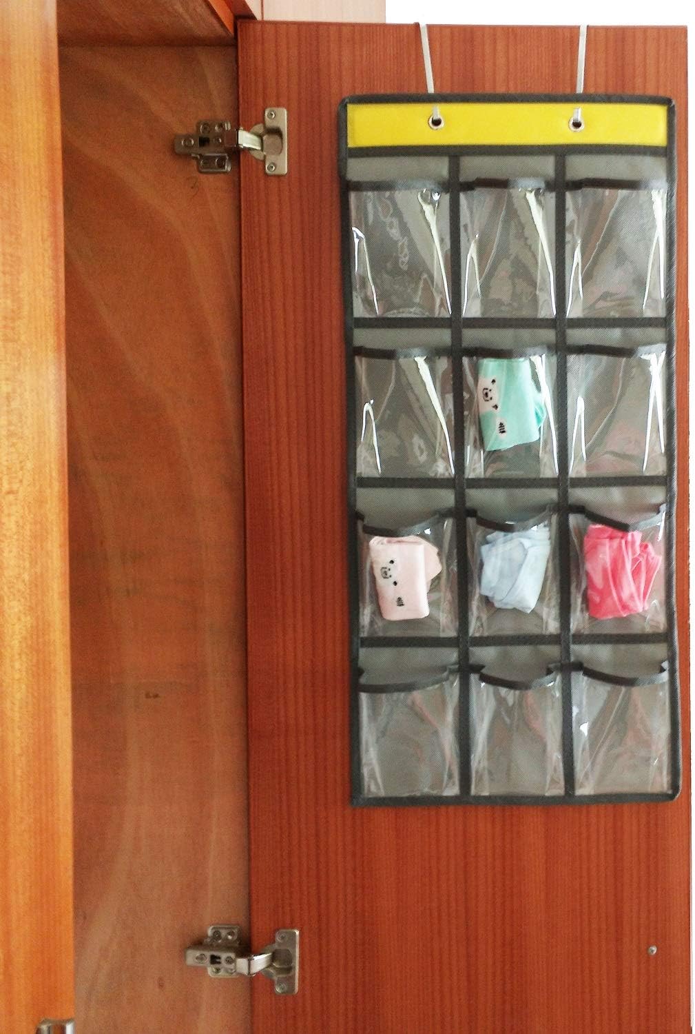 Classroom Pocket Chart For Cell Phones Calculators Over The Door Hanging Closet Underwear Sock Jewelry Organizer Holder 12 Clear Pockets (PURPLE)