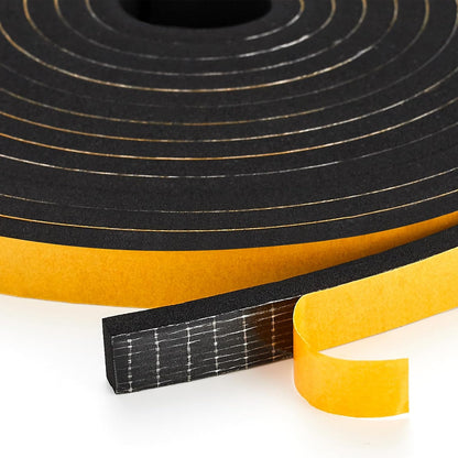 33 Feet Weather Stripping Door Seal- 1/2" Wide X 1/4" Thick Door Bottom Seal Strip High Density Foam Tape Adhesive Rubber Strip for Door Soundproofing,Window Insulation (1/2" x 1/4" x 33FT,Black)