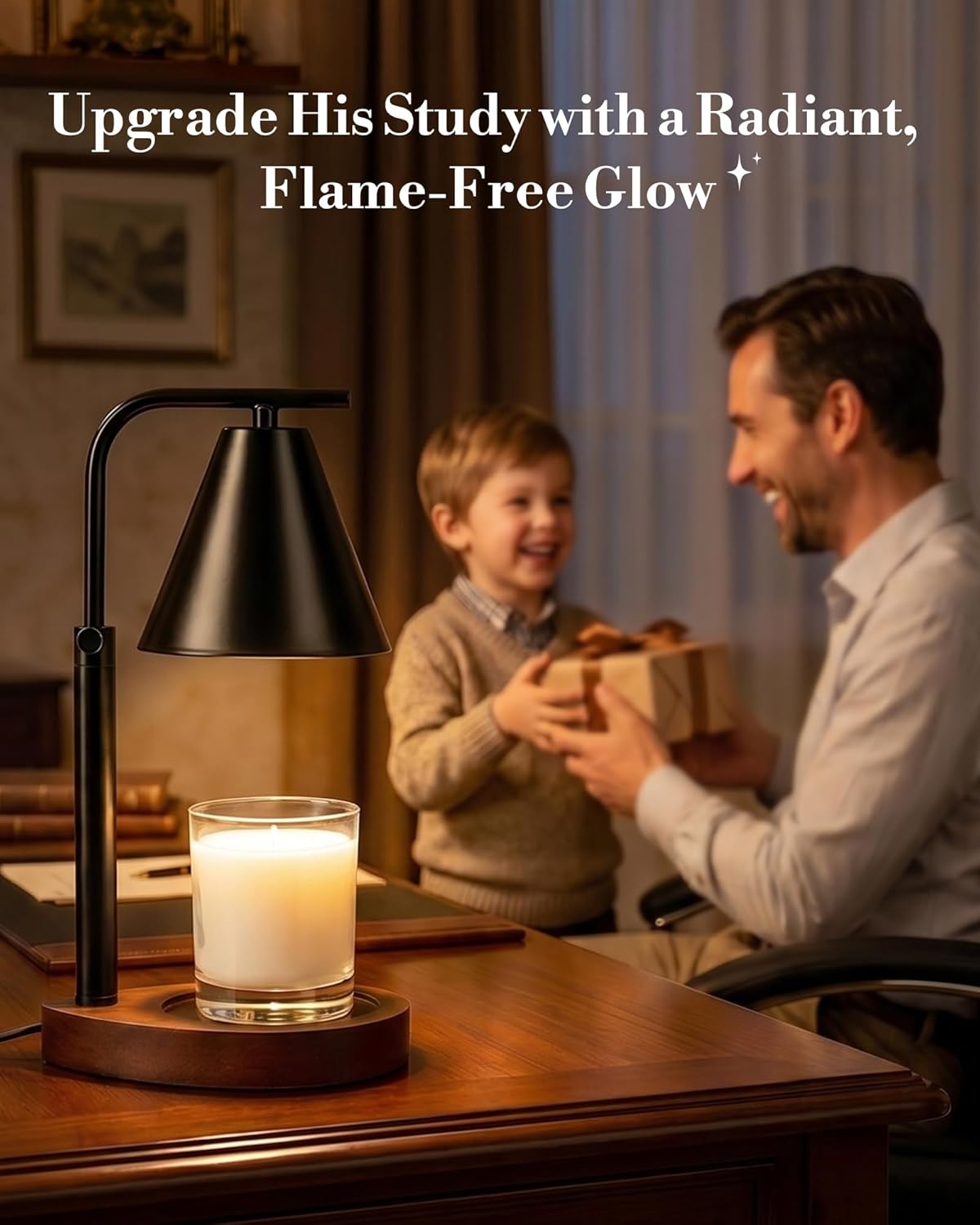 Marycele Candle Warmer Lamp with Timer & Dimmer - Mothers Day Gifts for Women Mom Her, Aesthetic Office Home Decor, Adjustable Height Wax Melter for Candle Jar & 3-Wick Candles (2 Bulbs Included)
