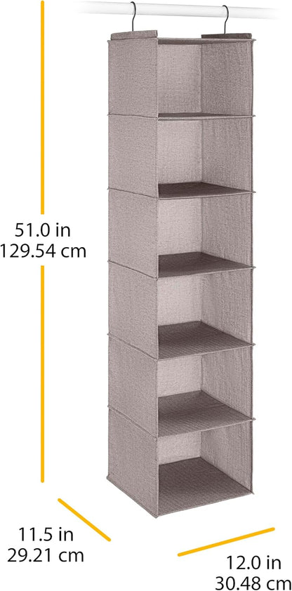 Whitmor 5 Section Closet Organizer - Hanging Shelves with Sturdy Metal Frame