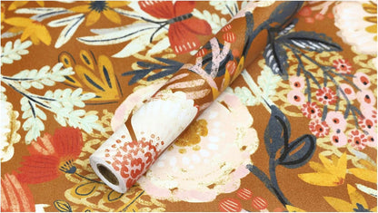 HAOKHOME Boho Peel and Stick Wallpaper Floral Wall Paper Removable for Bedroom Navy/Pink/Orange Contact Paper 17.7in x 9.8ft