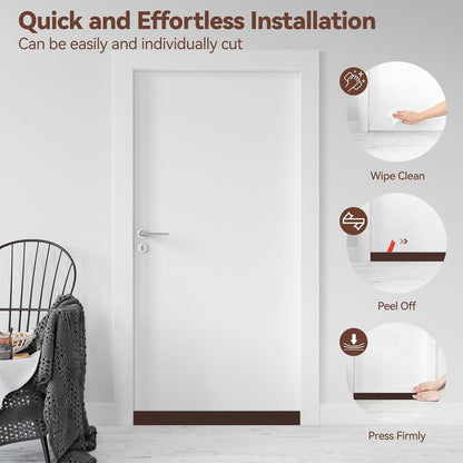 Door Draft Stopper, Ohuhu 39"L x 2"W Silicone Weather Stripping Under Door Seal for Exterior Interior Doors, 1" Widened Strong Adhesive, Soundproof Door Sweep Strip to Block Cold, Noise, Light Pests