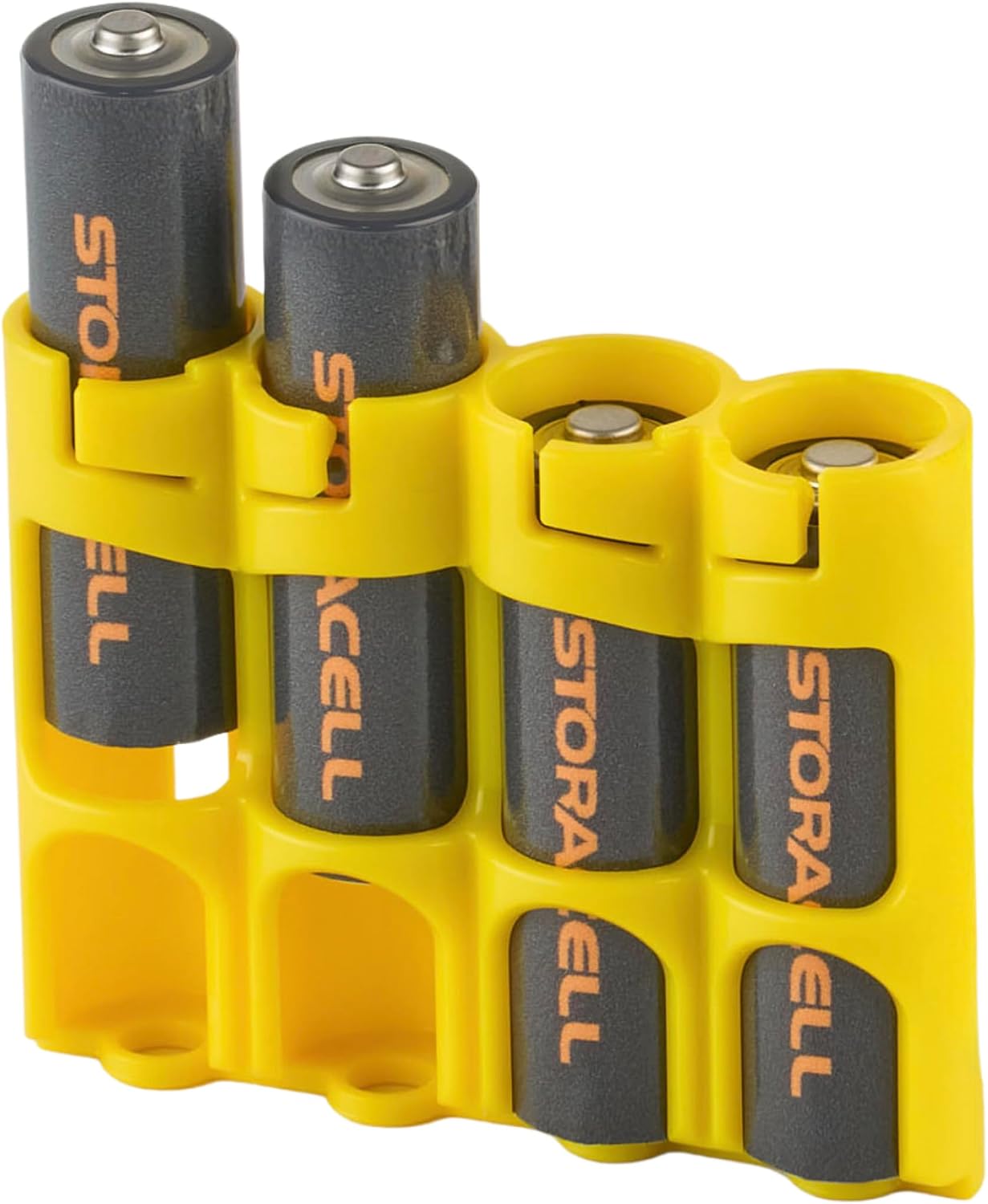 AA Battery Storage Caddy by Storacell, Black, Holds 4 Batteries (Not included)