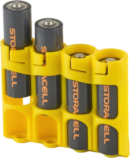 AA Battery Storage Caddy by Storacell, Black, Holds 4 Batteries (Not included)