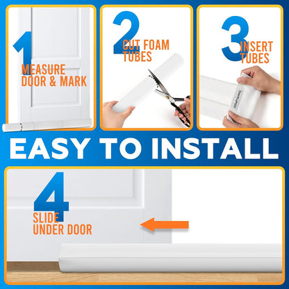 Comfyanno Under Door Draft Stopper - Bottom Door Seal & Gap Filler- Fits 30” to 36” Door, Block Noise, Sound, Air, Bugs, Dust, Easy to Install, Double Side Block, No Adhesive, Black