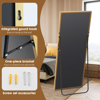 Mirror Full Length, 71 x 26 Inches Floor Mirror with Stand, XX-Large Arch Gold Mirrors for Bedroom, Dressing Room, Home Decor, Gold