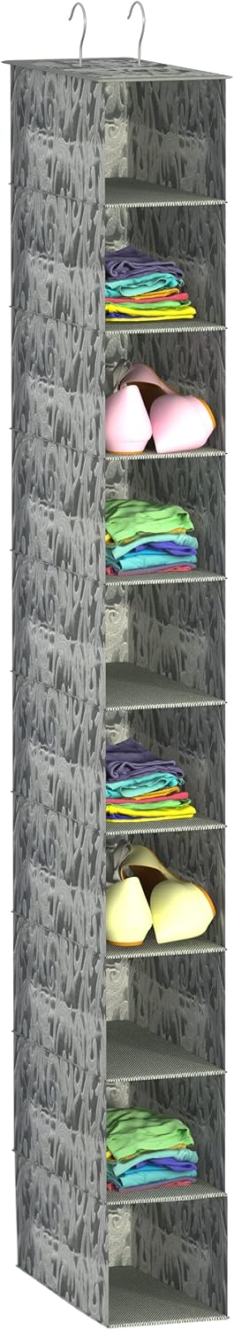 Libeder Hanging Shoe Organizer, 10-Shelf Closet Organizer with 6 Mesh Side Pockets