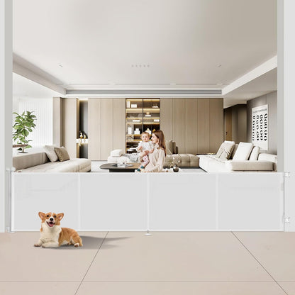 Miumoon 71 inch Retractable Baby Gates 42 inch Tall, Retractable Gate with Reinforced Strip Design to Prevent Crawling Through, 6 FT Retractable Dog Gate for Stairs, Doorways, Hallways, Indoor/Outdoor