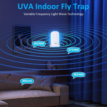 Bug Zapper Indoor Fly Trap Plug-in Flying Insect Catcher for Gnats Moths Fruit Flies & Mosquitoes UV Light Sticky Bug Killer for Home, Kitchen, Plants Non-Toxic & Silent (1 Device + 3 Refills)