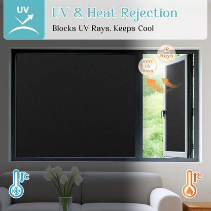 Haton Window Privacy Film Frosted Glass Film for Door Bathroom Shower, Peel & Stick, Day & Night, Papel para Ventanas Privacidad, Covering Sticker Removable Decorative Translucent Pure 17.5" x 78.7"