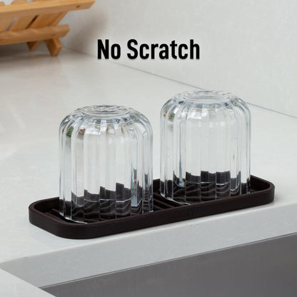 Zulay Kitchen (9x3.5in) Sponge Holder for Kitchen Sink - Flexible Heavy-Duty Multipurpose Sink Caddy - Counter Organizer for Kitchen, Bathroom, Makeup, Trinkets & More! (Grey)