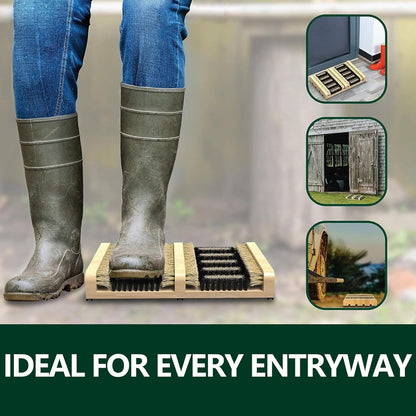 Boot Scraper Brush for Outdoor Steps – Gray Mat with Bristles for Effective Cleaning of Mud, Dirt, Grass, and Snow – Ideal for Entryways and Doorsteps