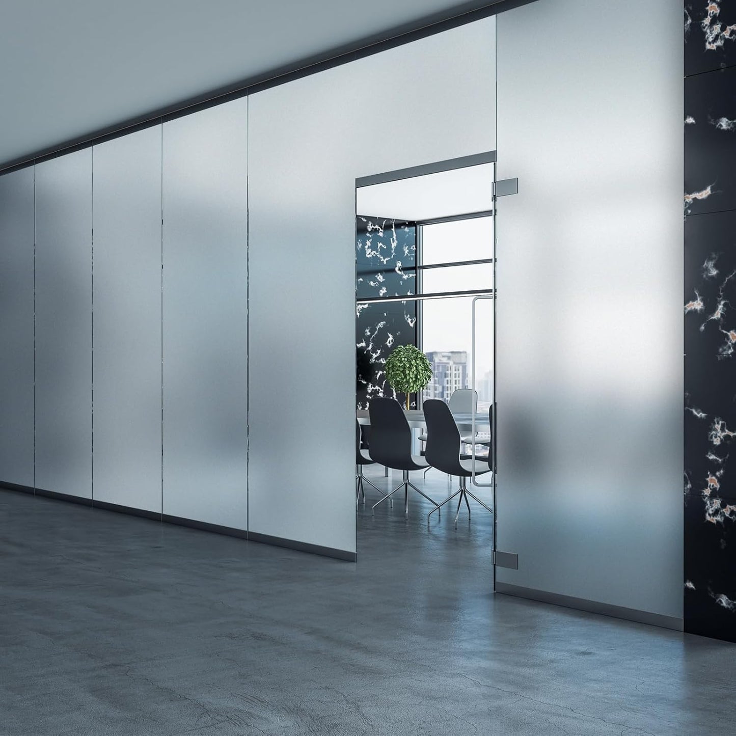 HIDBEA Frosted Window Privacy Film Heat Control UV Blocking, Static Cling Non-Adhesive Reusable Door coverings for Bathroom Home Office (Frosted 17.5 Inch x 6.5 Feet)