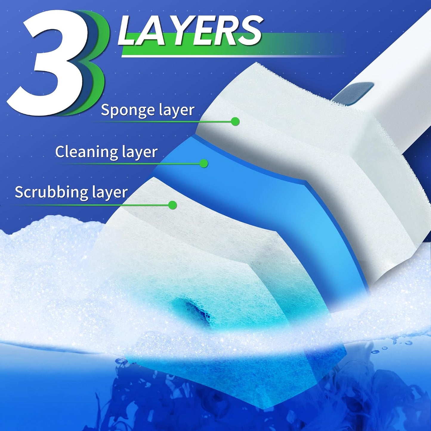 BOOMJOY Only Compatible BOOMJOY Disposable Toilet Brush, 24PCS Toilet Brush Refills, Replacement Heads for Toilet Brush