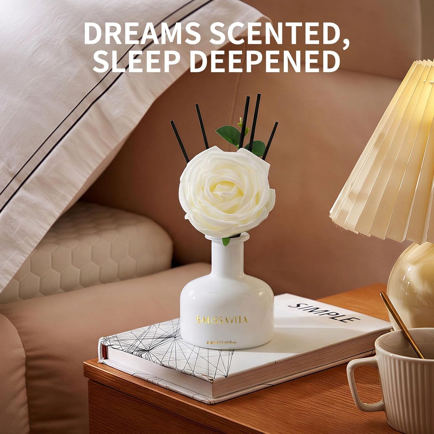 Reed Diffusers Set, 7.10 oz Flower Scented Diffuser with 7 Sticks, Long Lasting Home Fragrance for 120 Days, Perfect for Bathroom, Shelf Decor, Air Fresheners