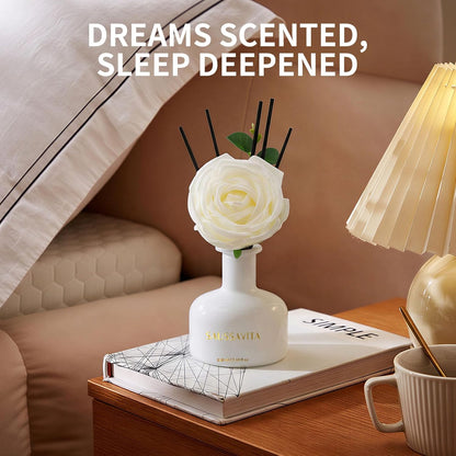 Reed Diffusers Set, 7.10 oz Flower Scented Diffuser with 7 Sticks, Long Lasting Home Fragrance for 120 Days, Perfect for Bathroom, Shelf Decor, Air Fresheners