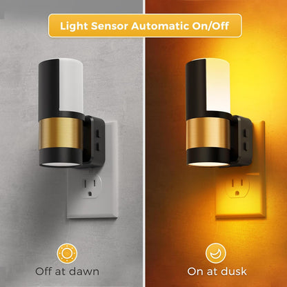 L LOHAS LED Night Light Plug in, Night Lights Plug into Wall, Light Sensor, 0-100LM Soft White 3000K, Dimmable Night Light, Modern Nightlight for Kids Bathroom Hallway Bedroom Kitchen Stairway, 2 Pack