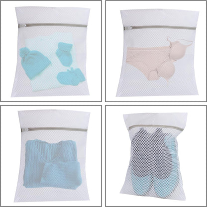 Set of 4 Mesh Laundry Bags, 12 x 16 Inches lingerie bags for washing delicates (4)