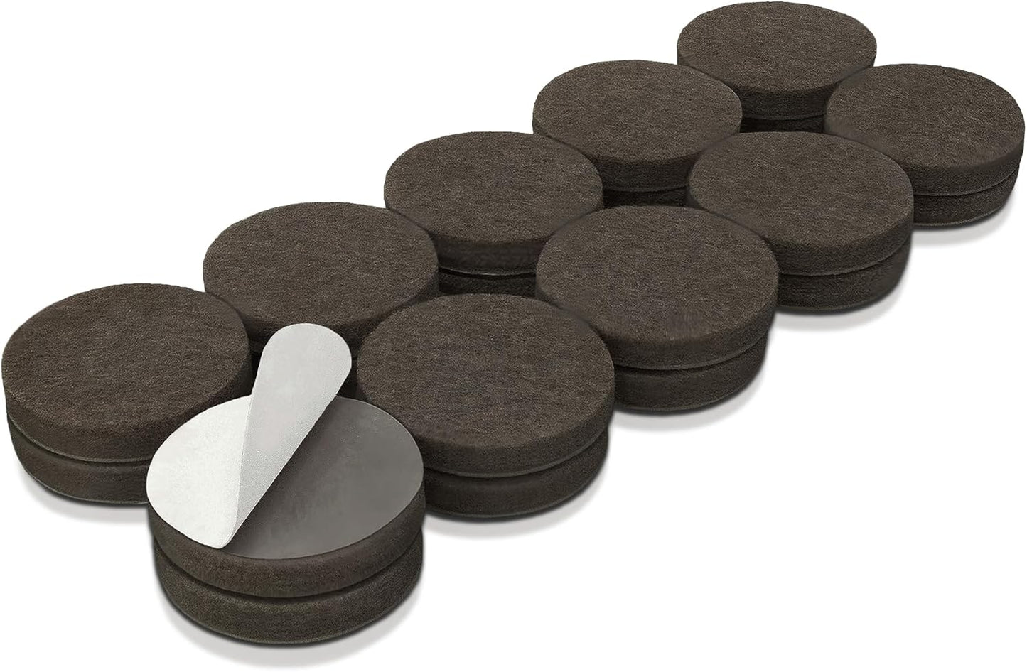 SoftTouch 3/4" Round Reusable Felt Furniture Sliders for Hard Surfaces, Noise-Reducing Adhesive Furniture Moving Pads for Beds, Sofas, Dressers, Set of 20, Black
