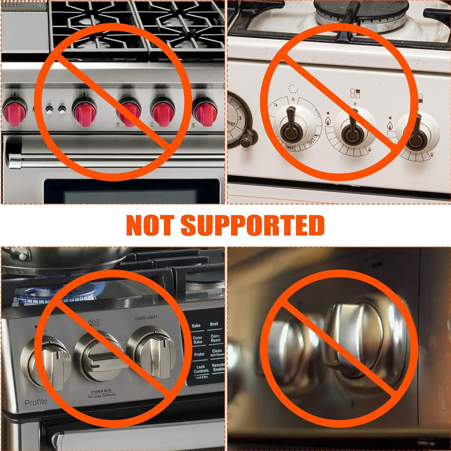 Stove Knob Safety Covers Baby Proofing for Press Stove Knob and Oven Knob Child Safety Locks - 5 Pack (Black)