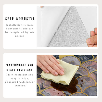 Peel and Stick Kitchen Backsplash Tiles 16PCS – Waterproof Self Adhesive Wall Stickers for Kitchen, Easy DIY Stick On Tile Backsplash, Heat Resistant Decorative Wall Covering (Ice Blue)