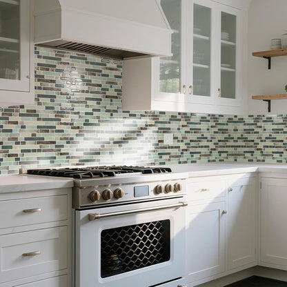 Art3d 10-Sheet Heavy-Duty Peel and Stick Backsplash, Waterproof Wall Tiles Stick on Kitchen Backsplash Living Space, Beige & White
