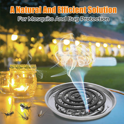 20 Pack Mosquito Repellent Coils, Natural Citronella Incense for Patio & Outdoor - 7 Hour Long Lasting Bug Repellent for Yard, Camping & Deck - Plant Based Insect Control with 1 Holder 2 Stands