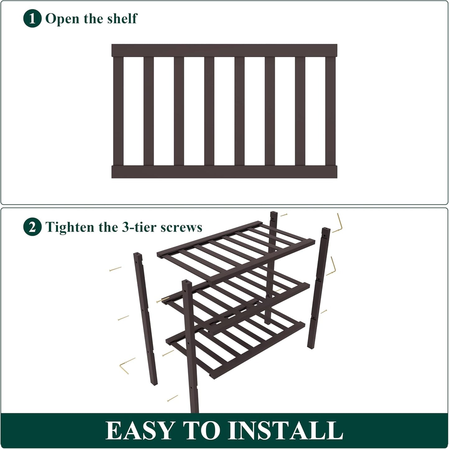 Smiry Bamboo Shoe Rack for Closet, 3 Tier Wooden Shoe Organizer, Stackable Wood Shoe Storage Shelf for Entryway, 14 Vertical Slats, One-piece Heavy-Duty Legs, 26.77"x11.02"x18.31", Natural