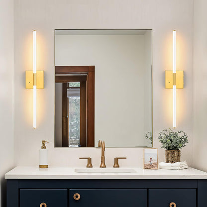 Morauroral Battery Operated Wall Sconces Set of 2, 10000mAh Rechargeable Sconces, 3000K-6000K Dimmable LED Wall Lamp with Remote, 24 Inch Black Gold Wireless Wall Lights for Bedroom, Living Room