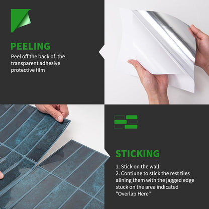 LONGKING Marble Peel and Stick Backsplash for Kitchen, 3D Adhesive Tile Backsplash for Kitchen, Bathroom, Wall Tile, 10 Sheets, 12" x 12"