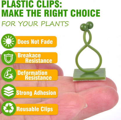 ALLWIN Plant Climbing Wall Clips - 120Pcs,Plant Hooks for Vines, Money Plant Clips (Green)