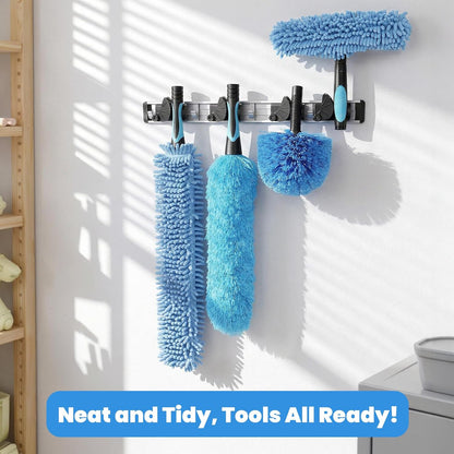 20ft High Reach Extendable Duster Kit with 5-12ft Extension Pole - Ceiling Fan Blade Cleaner, Spider Web Brush Cobweb Remover, Window Squeegee Kit with Telescoping Wand, Extended Extra Long Handle