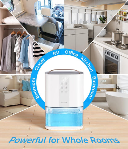 Large Dehumidifiers for Home, 96oz Dehumidifier for Bathroom with Auto Shut-off Auto Defrost, Whisper Quiet Dehumidifier for Bedroom Office RV Closet Wardrobe Basement (1000 Sq.ft)