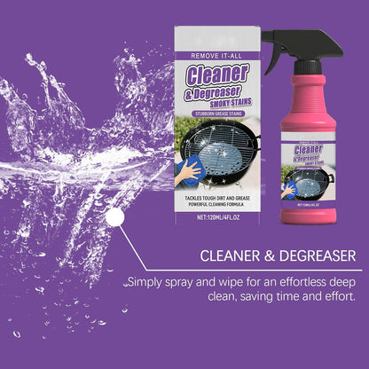 Fast-Acting Heavy-Duty Grill Degreaser Spray, BBQ Grill Cleaner for Burnt Food & Grease (1pcs)
