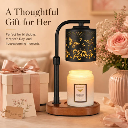 kobodon Candle Warmer Lamp with Timer, Electric Candle Lamp Warmer Birthday for Mom Women Home Bedroom Decor Wax Melt Warmer for Scented Wax with Jar Candles (Dragonfly)