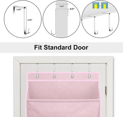 SLEEPING LAMB Over The Door Shoe Organizer for Closet with Large Deep Pockets, Narrow Shoe Rack for Door Hanging Boots Storage, Black