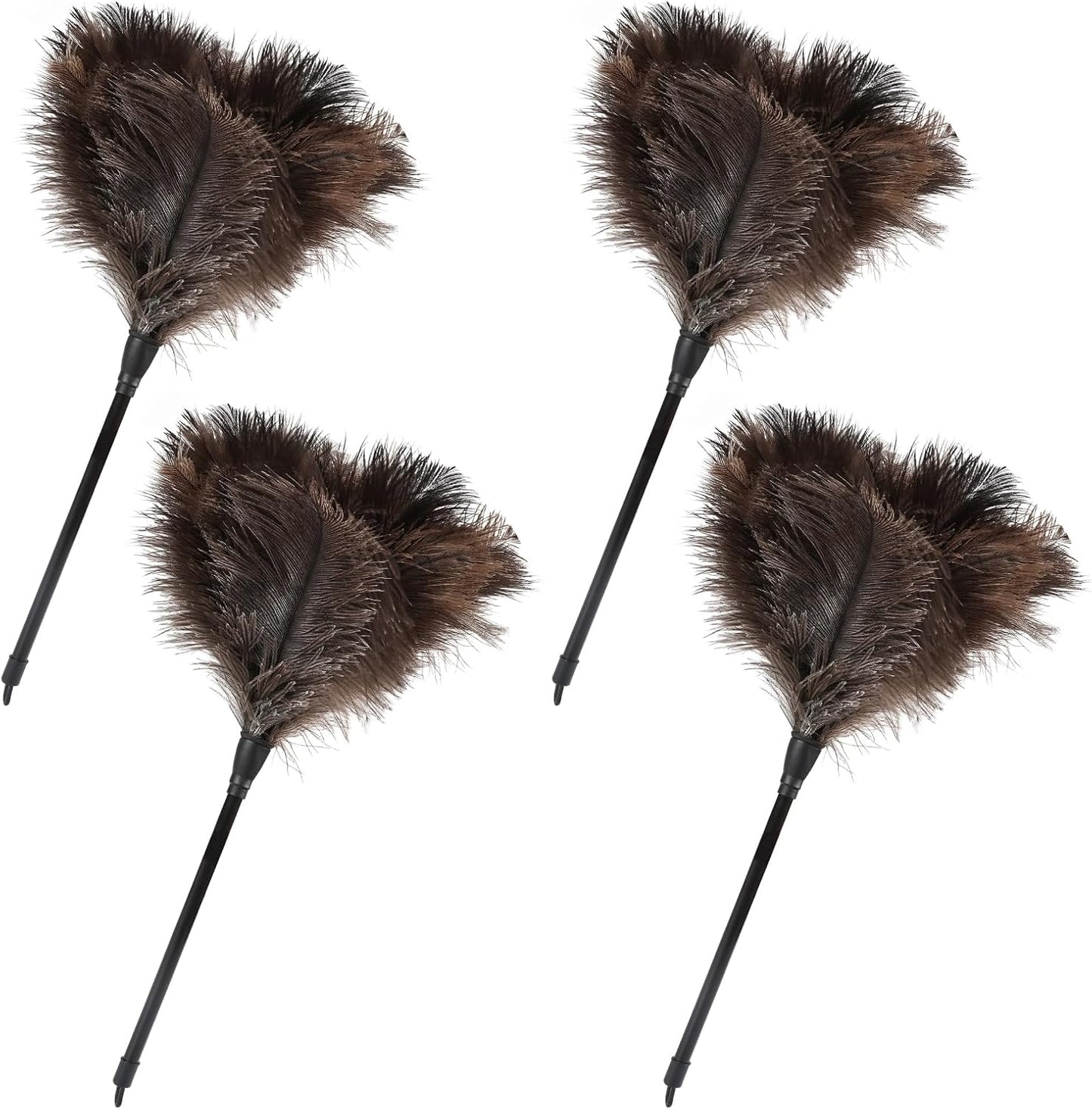 Extendable Cleaning Duster 94 Inch - Long Telescoping Ostrich Feather Dusters with Stainless Steel Extension Pole for High Ceiling Fan, High Ceilings,Roof Dusting