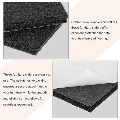 uxcell Furniture Pads, 16Pcs 2.5" - Square Self Adhesive Felt Furniture Pads, Floor Protectors for Furniture Feet Chairs Legs Hardwood Floors (Brown)