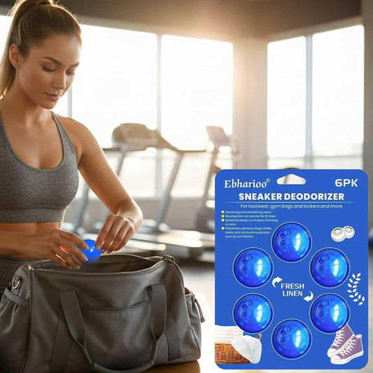 Sneaker Deodorizer Balls Household Deodorizer Strong Essential Oil Odor Eliminator Balls for Shoes, Gym Bags, Lockers & Drawers Closet Air Freshener Closet 6 Pack (Linen)