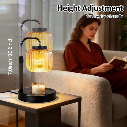 Candle Warmer Lamp with Timer & Dimmer, Height Adjustable Wax Melting Lamp with 2 Bulbs, Safe Flameless Candle Warmer for Home Decorat,Relax Gift for Wife, Mom, or Girlfriend, Congratulations Gifts