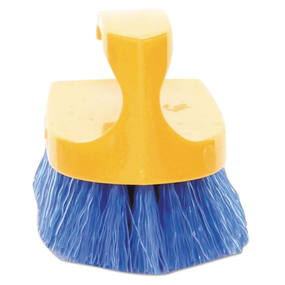 Rubbermaid Commercial Products Iron Handle Scrub Brush 6-inches Polypropylene Fill Cobalt Bristles For Hard Scrubbing on Tile/Grout/Floors/Walls/Countertops