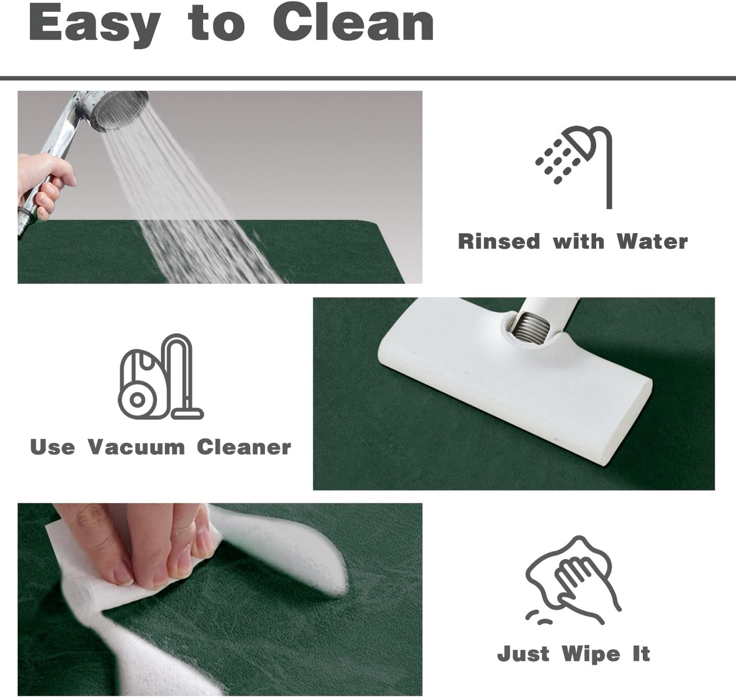 TYUU Bath Mat, Bathroom Rugs Non Slip Washable Thin Absorbent Quick Dry Bath Mat Fits Under Door Bathroom Floor Mat Perfect for Bath, Shower, or Sink 16"x24" Dark Grey