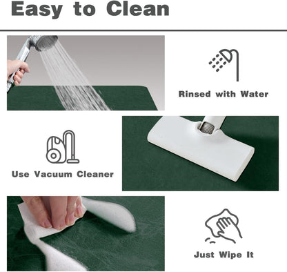 TYUU Bath Mat, Bathroom Rugs Non Slip Washable Thin Absorbent Quick Dry Bath Mat Fits Under Door Bathroom Floor Mat Perfect for Bath, Shower, or Sink 16"x24" Dark Grey