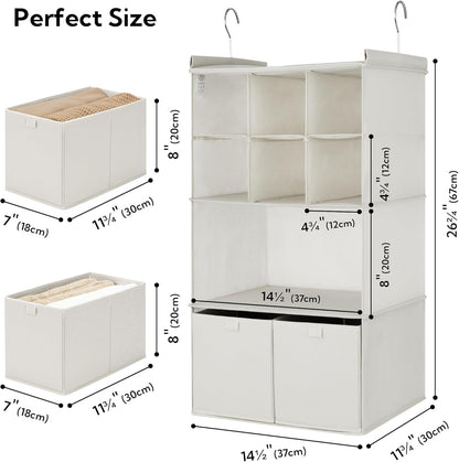 GRANNY SAYS 3-Shelf Hanging Closet Organizer and Storage, Collapsible Hanging Closet Shelves, Hanging Organizer for Closet & RV, Gray, 29 ½" H X 12" W X 12" D, 1-Pack