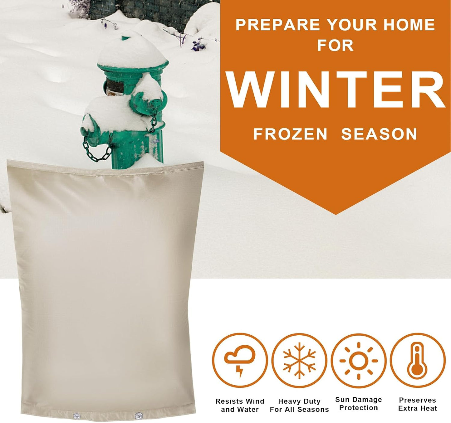 Backflow Preventer Insulation Cover,Pipe Insulation,Outdoor Pipe Covers For Winter Freeze Protection,Outdoor Faucet Covers For Winter Freeze Protection,Insulated Pipe Covers For Outside (30w*26h)